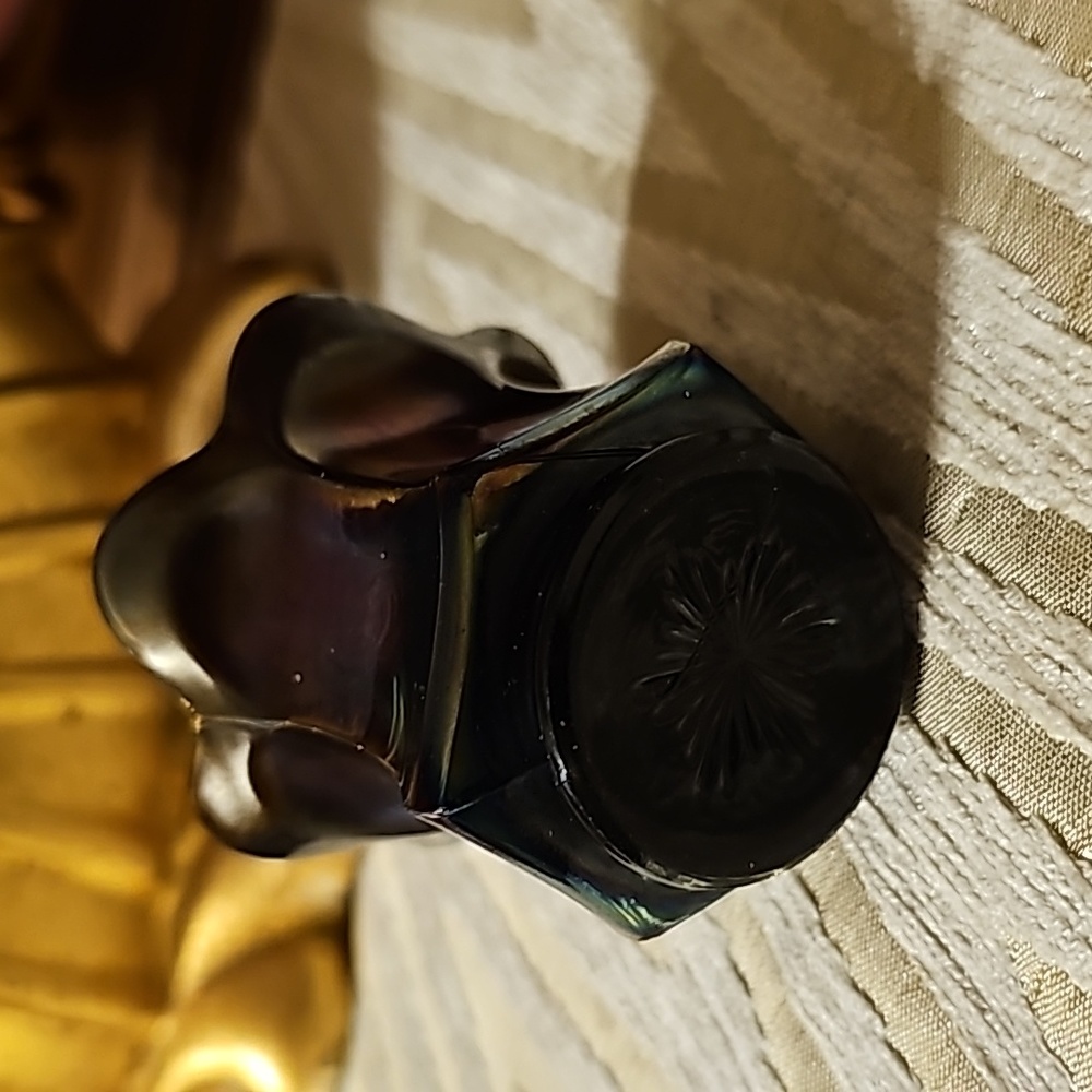Fenton peacock carnival glass toothpick holder - Picture 3 of 3